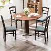 ADILE  Wooden Dining Chairs Set of 2, Upholstered Kitchen Chair w/Rubber Wood Frame, Ladder Back - 2 of 3