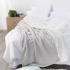 Cotton Cable Knit Blanket, Soft Warm Fleece Blanket for Couch & Bed Decor - NTBAY - 3 of 4