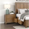 Vynxaria 1PC Modern Nightstand - Light Brown Finish, 2 Drawers (Ball Bearing Glides), Bedroom Bedside Furniture - 2 of 4