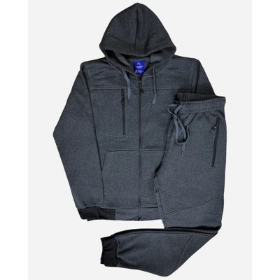 Men’s Warm Winter Tech Fleece Sweat Jacket Sweatpants Jogger Outfit