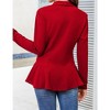 Womens Blazer Long Sleeve Ruffle Hem Casual Office Business Cardigan Suit Jackets - 2 of 4