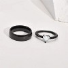 Matching Couple Necklace Set - Stainless Steel Zircon Black Ring Pendants (His & Hers) - 3 of 3