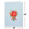 Paper Love Christmas Spirit Flower Bouquet Card, For Christmas or Holidays - Jumbo 10" x 14" Card - 2 of 4