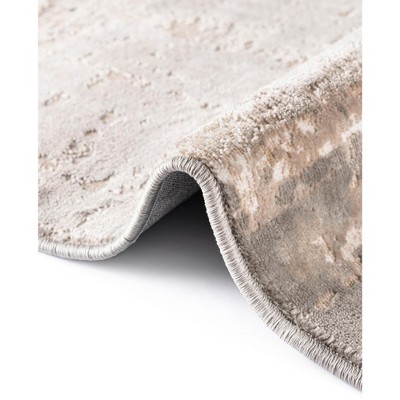 Gray Synthetic Stain-Resistant Easy Care Runner Rug