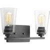 Progress Lighting Debut 2-Light Bath Vanity Fixture, Steel, Brushed Nickel, Clear or Frosted Seeded Glass - 4 of 4