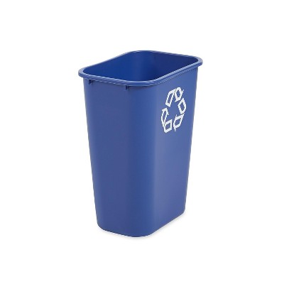 Sold as 2 Each Blue 13.625qt Small Deskside Recycling Container Rectangular Plastic