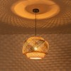 C Cattleya 1-Light Three-tiered Black and White Hand-Woven Natural Bamboo Pendant Light - 3 of 4