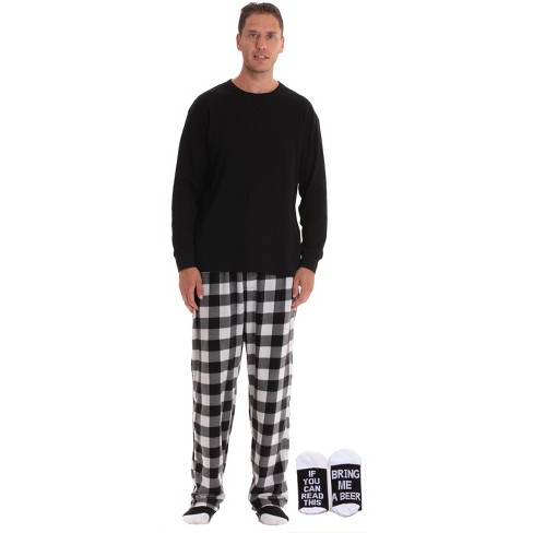 Men's Striped Woven Flannel Pajama Set 2pc - Goodfellow & Co Black