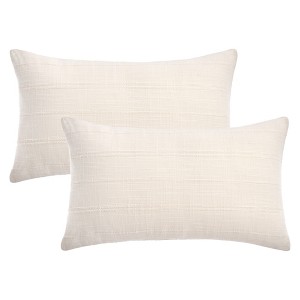 REGALWOVEN Linen Fade-Resistant Soft Solid Minimalist Neutral Throw Pillow Covers 2 Pcs - 1 of 4