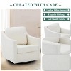 Lirago Beige 360 degrees Rotation Chenille Fabric Upholstered Leisure Armchair with Lumbar Pillow for Living Room 33.07 inch x29.13 inch x28.94 inch - 3 of 4