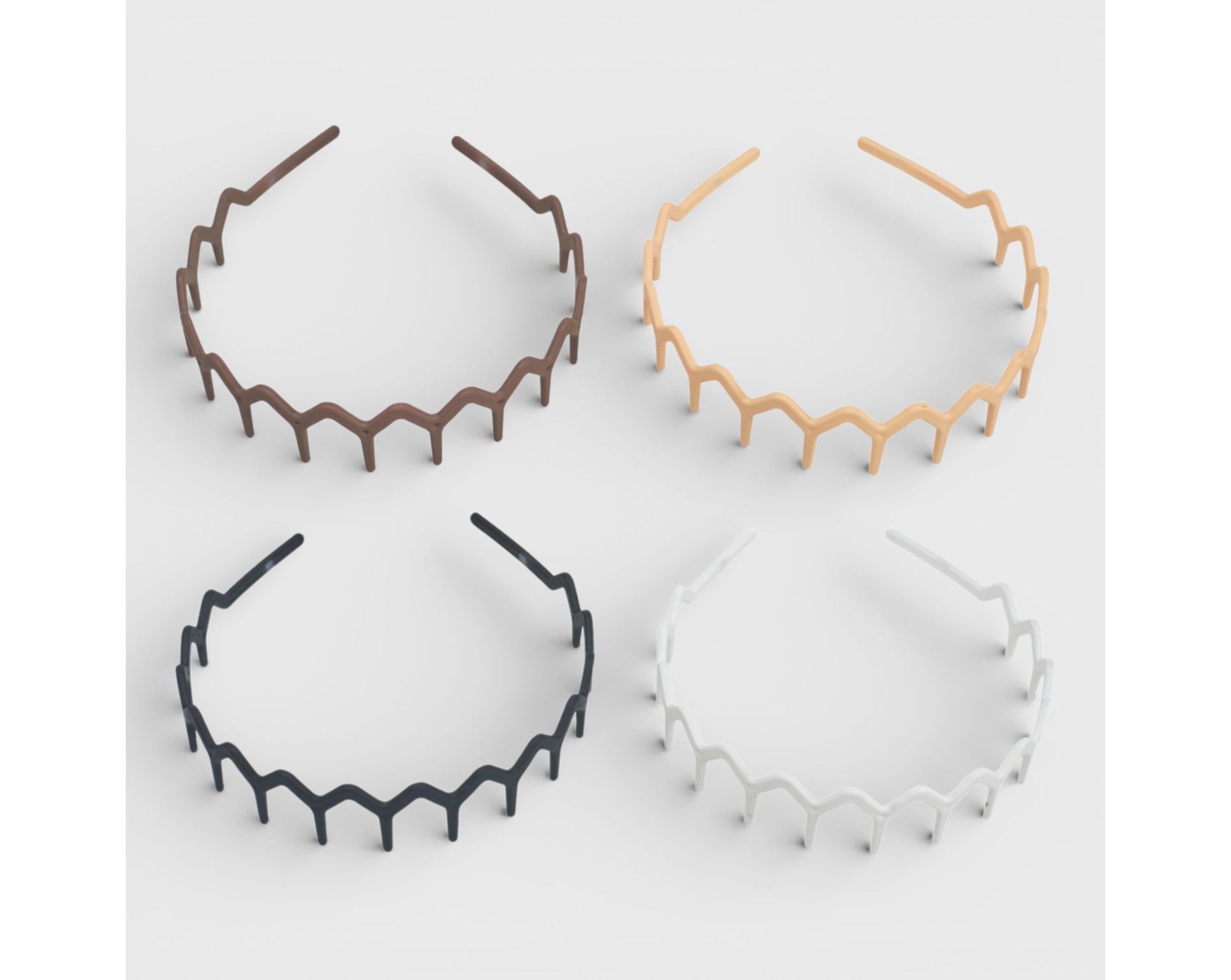 Hair Essentials 4pk Zig Zag Headbands