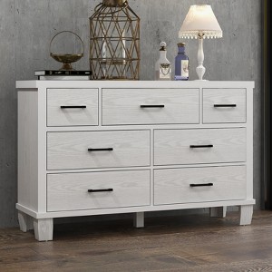 Modern 7-Drawer Dresser for Bedroom,Wooden Chest of Drawers with Metal Handles - 1 of 4