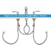 Bathroom Sink Faucet,Widespread Brushed Nickel 3-Hole Design with Stainless Steel Drain & Lead-Free cUPC Hose - 4 of 4