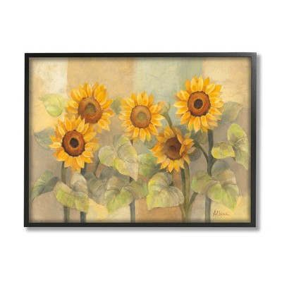 Stupell Industries Soft Vintage Sunflower Floral Field Yellow Green