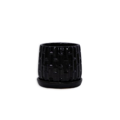SpassWay 8" Dia Outdoor Indoor Ceramic Planter Pot Decorative Planter with Drainage Hole Patio Flower Pot