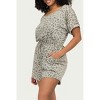 Women's LEOPARD STRETCH MODAL-BLEND ROMPER - BLUE LEOPARD - 2 of 3