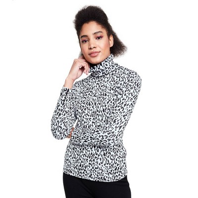 Women's Leopard Print Long Sleeve Turtleneck T-Shirt - Victor Glemaud x Target Black XXS