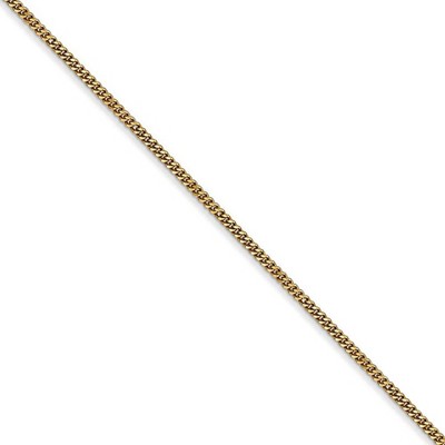Black Bow Jewelry 1.3mm, 14k Yellow Gold, Solid Curb Chain Necklace