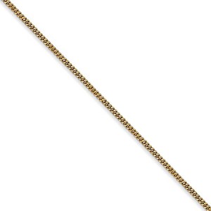Black Bow Jewelry 1.3mm, 14k Yellow Gold, Solid Curb Chain Necklace - 1 of 4