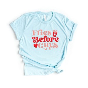 Simply Sage Market Women's Fries Before Guys Red Short Sleeve Graphic Tee - 1 of 4