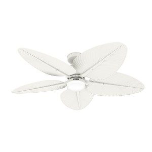 Hunter 52" Tropic View Ceiling Fan Matte White with Light Kit - Energy Efficient DC Motor for Indoor & Damp Rated Outdoor Use - 1 of 4