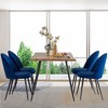 DOMETOUR Modern Velvet Dining Chairs Set of 4 for Living Room Outdoor Lounge - 4 of 4
