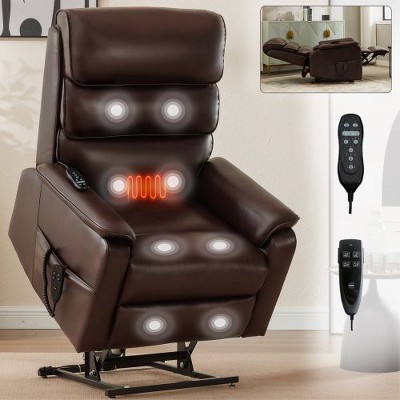 CENGHU Chenille Dual Motor Infinite Position Up to 350 LBS Power Lift Recliner Chair with Power-Remote, Recliner Chair for Bedroom, Living Room