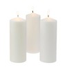 BRINJOY Unscented White Pillar Candle, 3-Pack, 3” x 8", 80-Hour Burn Time - 2 of 4