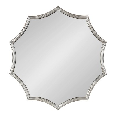 Lalina 24" Silver Scalloped Round Accent Mirror
