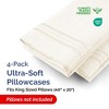 Ultra Soft Solid Pillowcases Set of 4 - Cozy & Breathable 4 Piece Pillow Covers - CGK Linens - 2 of 4