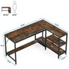Resenkos Computer Desk, Office Desk, Study Desk,Reversible L-Shaped Desk, Corner Computer Desk with Storage Shelves,Brown - 2 of 3