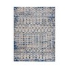 NAYSAYE Moroccan 7' x 5' Area Rug Global Woven Soft Durable Easy Care Medium Pile for Living Room and Bedroom, Blue and Cream - 2 of 4