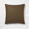 Euro Space Dyed Cotton Linen Sham Olive - Threshold™: Woven Texture, Zipper Closure, OEKO-TEX Certified - 4 of 4