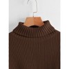 TIME HOLLOW Coffee Brown High Neck Bishop Sleeve Sweater - 2 of 2
