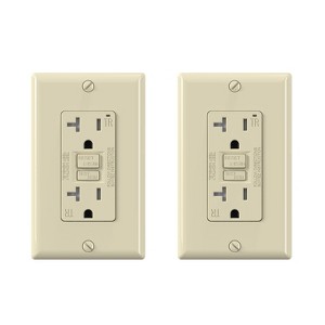 ELEGRP GFCI Outlet,20A Self-Test GFCI Electrical Outlet, Tamper Resistant Receptacle with Wall Plate, UL Listed, Light Almond 2PC - 1 of 1