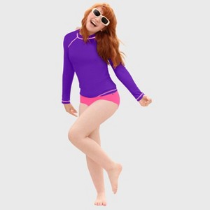 City Threads Girls UPF 50+ Long Sleeve Rashguard - USA-Made - 1 of 4