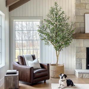 COZONY 5/6/7FT Artificial Olive Tree with White Planter, Faux Potted Floor Plant for Indoor Home Decor - 1 of 4