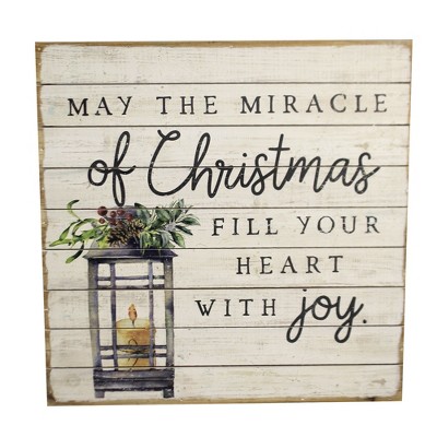 14.0 Inch Miracle Of Christmas Plaque Christmas Free Standing Box Signs