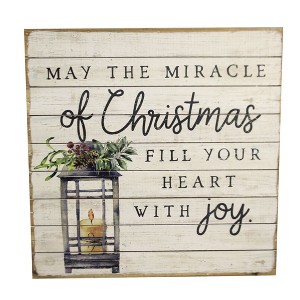 14.0 Inch Miracle Of Christmas Plaque Christmas Free Standing Box Signs - 1 of 3