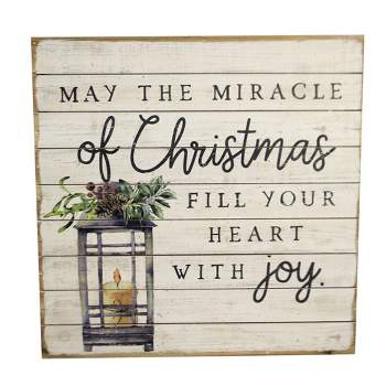 Christmas Miracle Of Christmas Plaque  -  One Plaque 14.0 Inches -  Christmas Free Standing  -  Pal1376  -  Wood  -  White