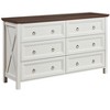 Angel Sar 6-Drawer Rustic Wood Dresser for Bedroom, Farmhouse Wide Storage Chest with Metal Knobs - 2 of 4