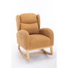 PAGED Teddy Fabric Rocking Accent Chair With Packet Wood Legs,Modern Arm Chair with Ergonomic Backrest Design,Accent Chair for Living Room - 3 of 4
