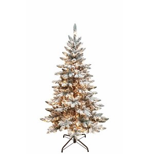 Kurt S. Adler 5' Pre-Lit Clear Incandescent Snow Pine Tree - 1 of 3