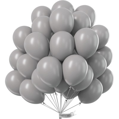 PartyWoo Balloons Gray Matte 12 Inch 50 pcs