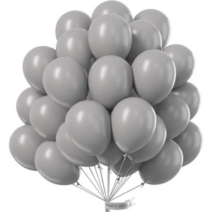 PartyWoo Balloons Gray Matte 12 Inch 50 pcs - 1 of 4