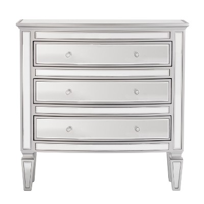 Rachel 3 Drawer Mirrored Storage Chest Silver - Aiden Lane