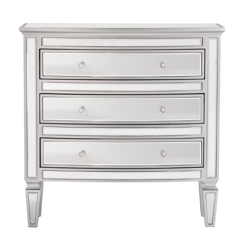 Rachel 3 Drawer Mirrored Storage Chest Silver Aiden Lane Target