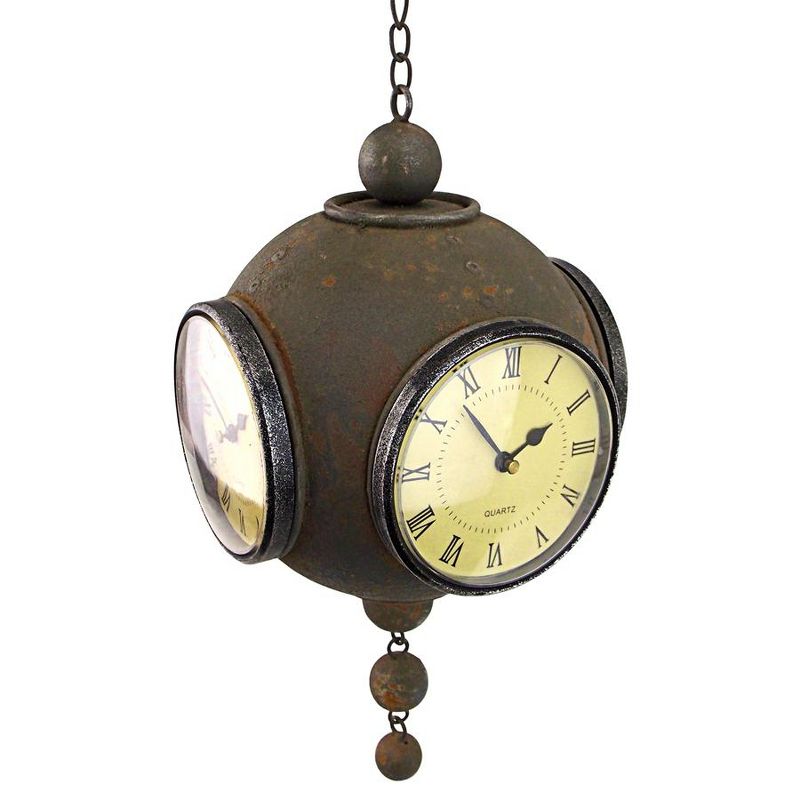 Design Toscano Victorian Grunge Four-Sided Hanging Spherical Clock, 1 of 7
