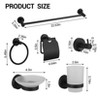 6 Piece Bathroom Set: Towel Bar, Ring, Toilet Paper Holder, Robe Hook, Cup & Soap Dish in Stainless Steel. - 2 of 4