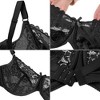 Agnes Orinda Women's Plus Size Underwire Lace Push-Up Adjustable Straps Bra and Panty Set - 3 of 4